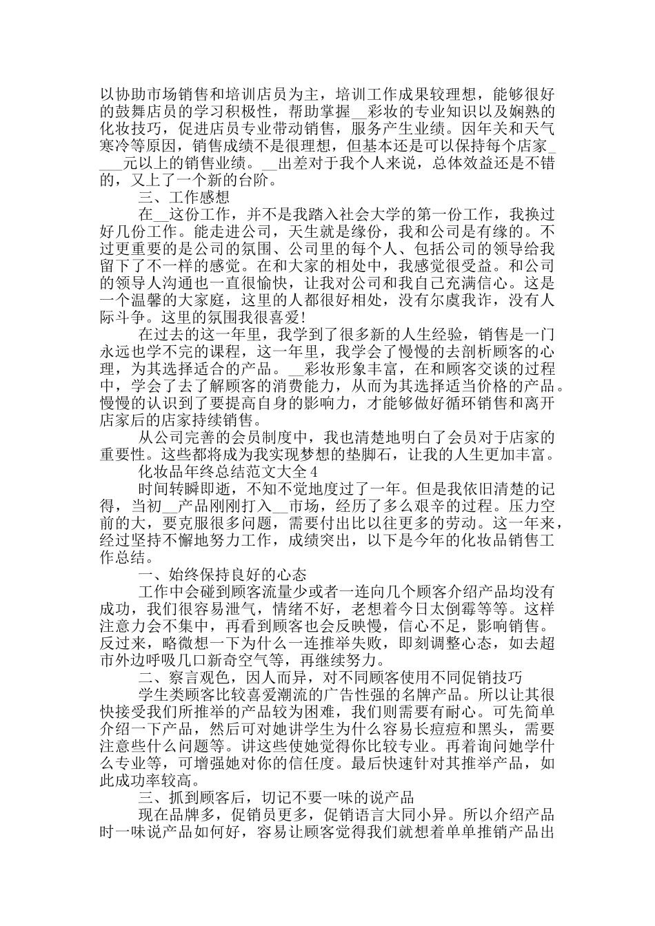 化妆品年终总结范文大全_第3页