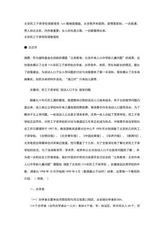 北京民工子弟学校调查报告