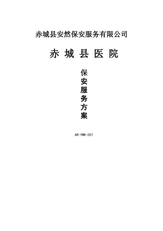 医院保安服务方案