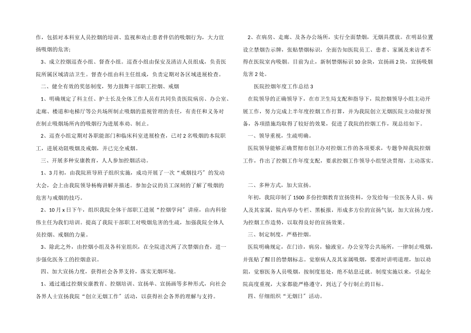 医院控烟年度工作总结_第2页