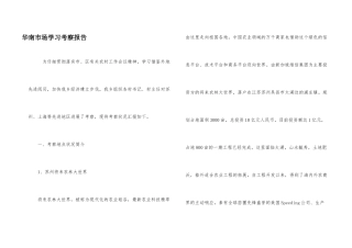 华南市场学习考察报告