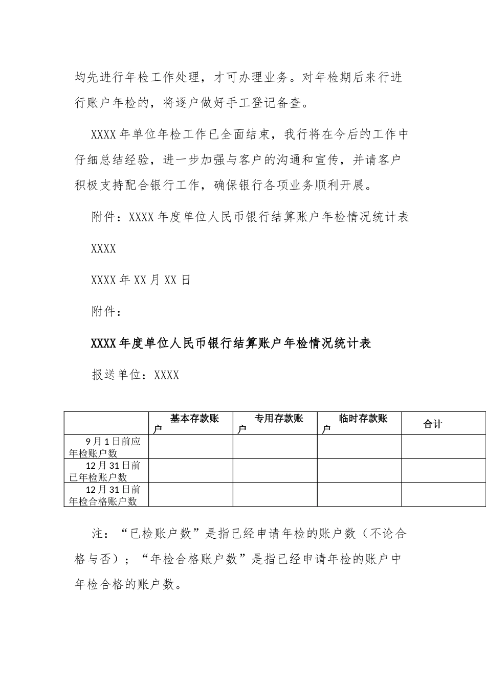 单位人民币银行结算账户年检工作情况报告_第3页