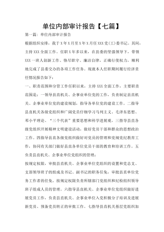 单位内部审计报告