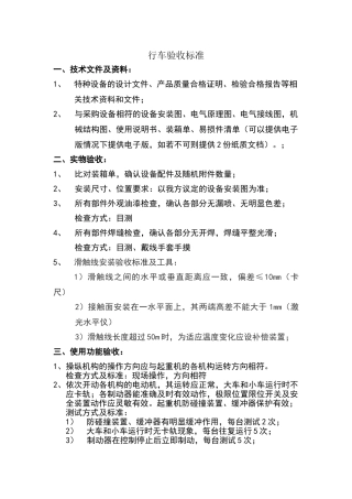 单梁起重机验收标准