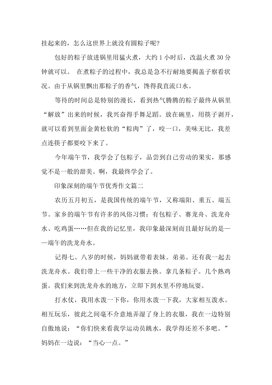 印象深刻的端午节优秀十篇_第2页