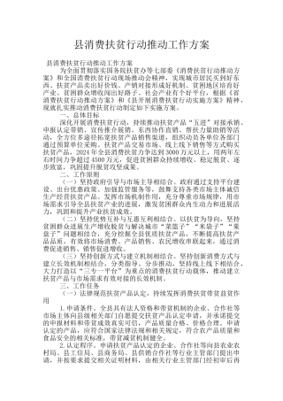 县消费扶贫行动推进工作方案