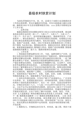 县级农村扶贫计划