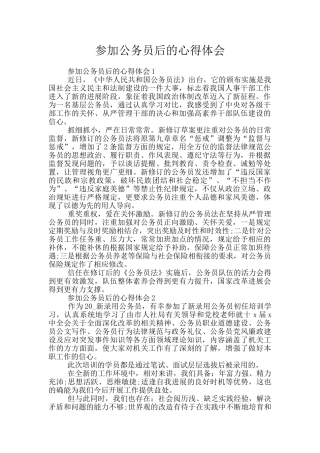 参加公务员后的心得体会