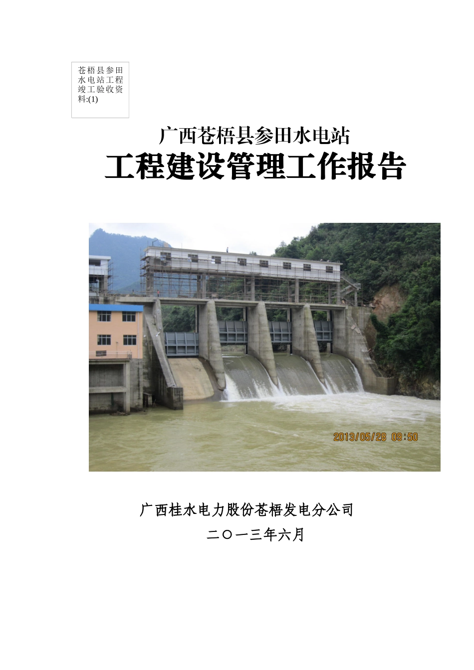 参田电站工程建设管理工作报告doc_第1页