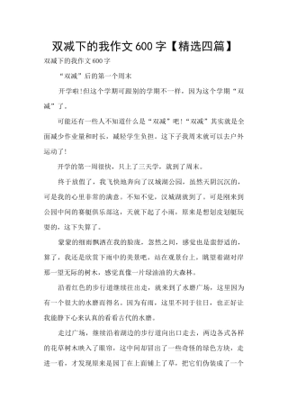 双减下的我作文600字