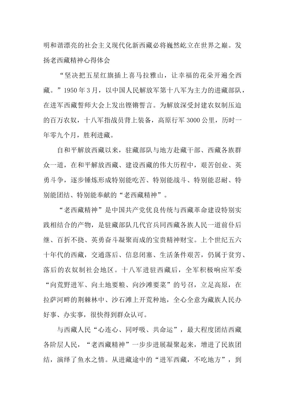 发扬老西藏精神心得体会_第3页