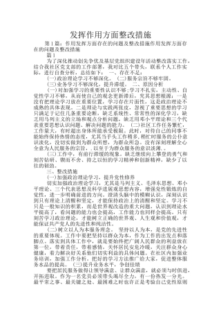 发挥作用方面整改措施