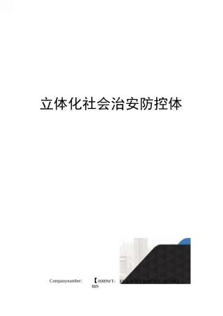 立体化社会治安防控体系