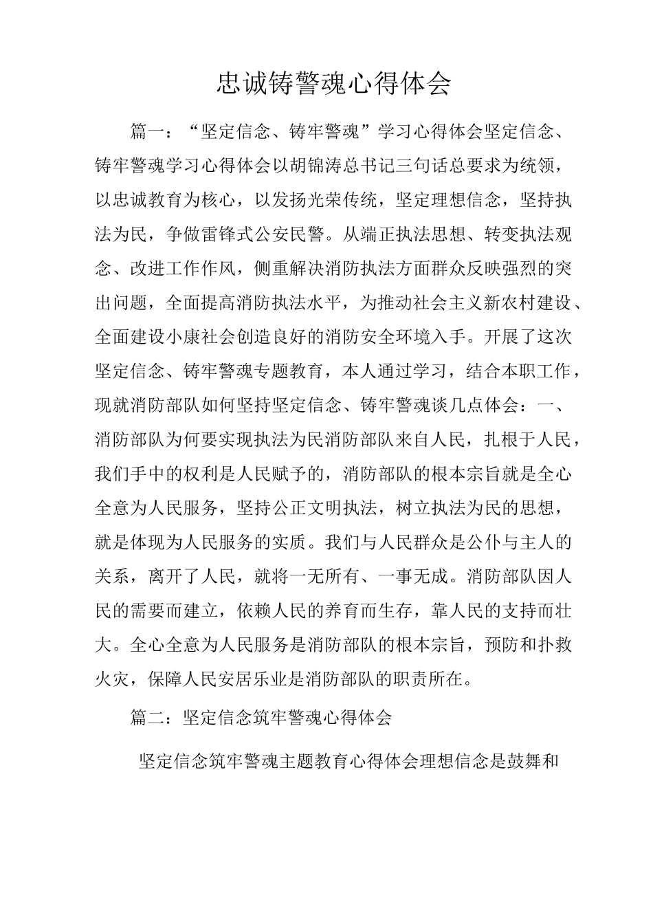 忠诚铸警魂心得体会_第1页