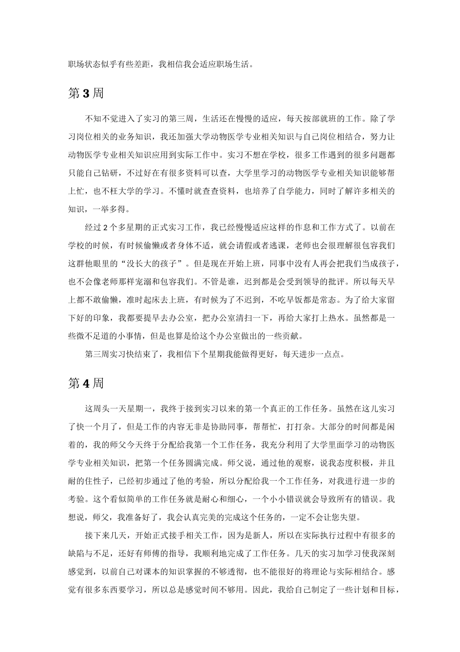 动物医学专业毕业实习周记范文_第3页