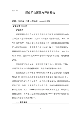 第三方评估报告(某某矿业)
