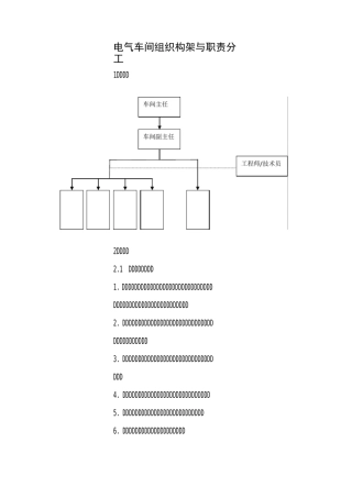 电气车间组织构架与职责分工