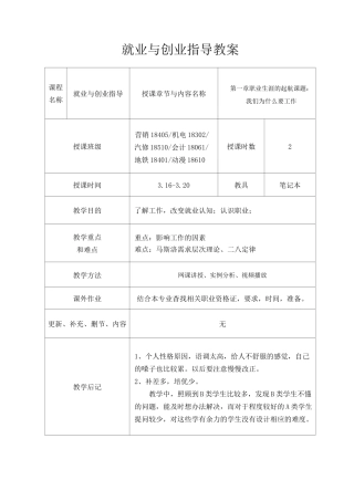 第二周技校生就业与创业指导教案