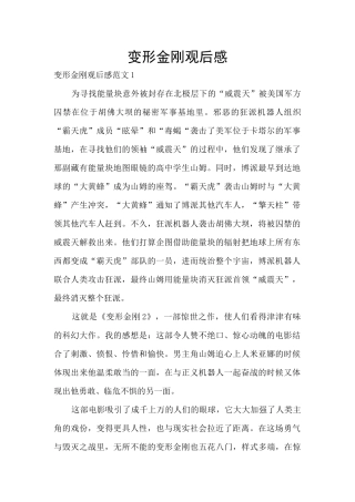 变形金刚观后感