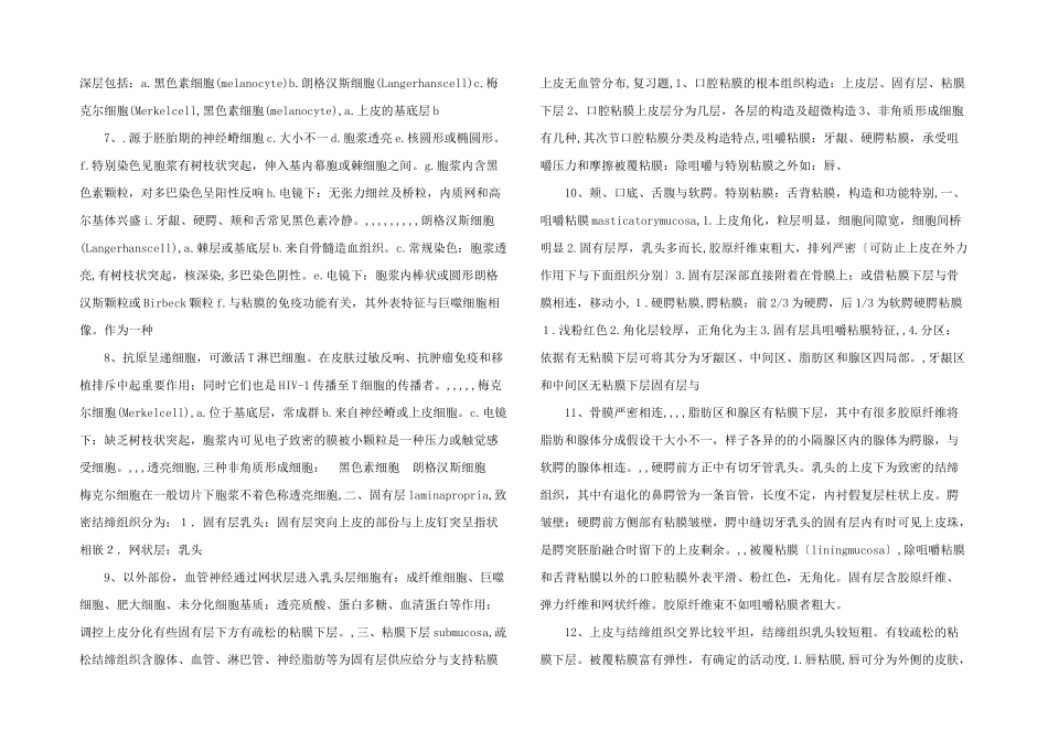 口腔组织病理学课件——口腔黏膜_第2页