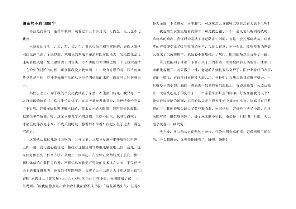 可爱的小狗1000字_第1页