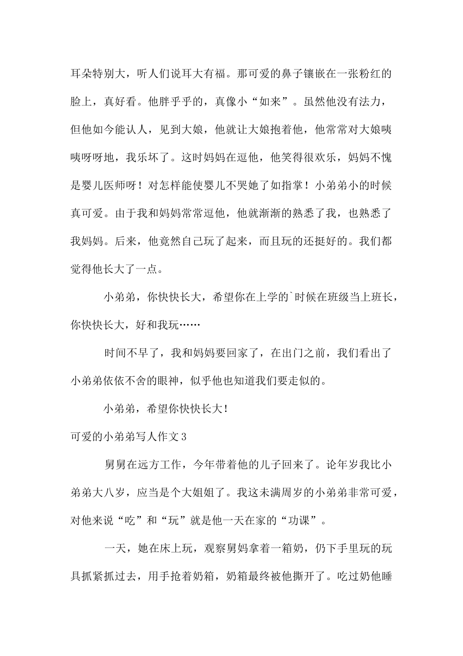 可爱的小弟弟写人作文_第2页