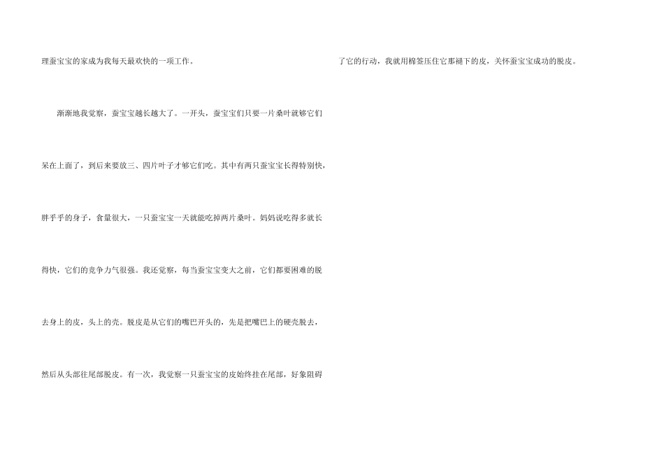 可爱的蚕宝宝记叙文_第3页