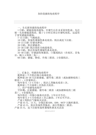 各阶段猪的免疫程序图表