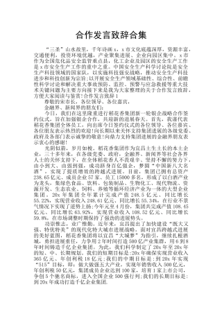 合作发言致辞合集