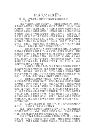 合规文化自查报告