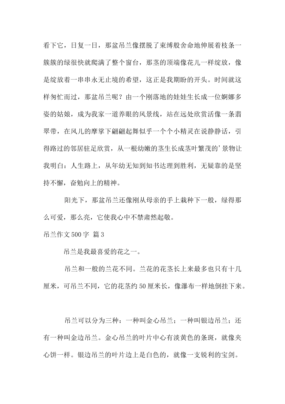 吊兰作文500字四篇_第3页