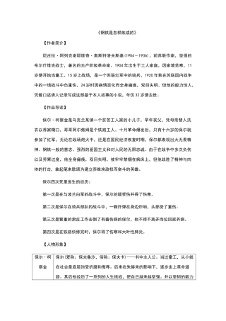 名著导读《钢铁是怎样炼成的》优秀教学设计