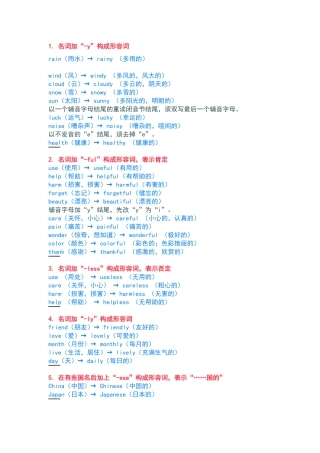 名词变形容词