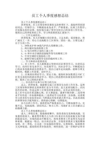 员工个人季度感想总结