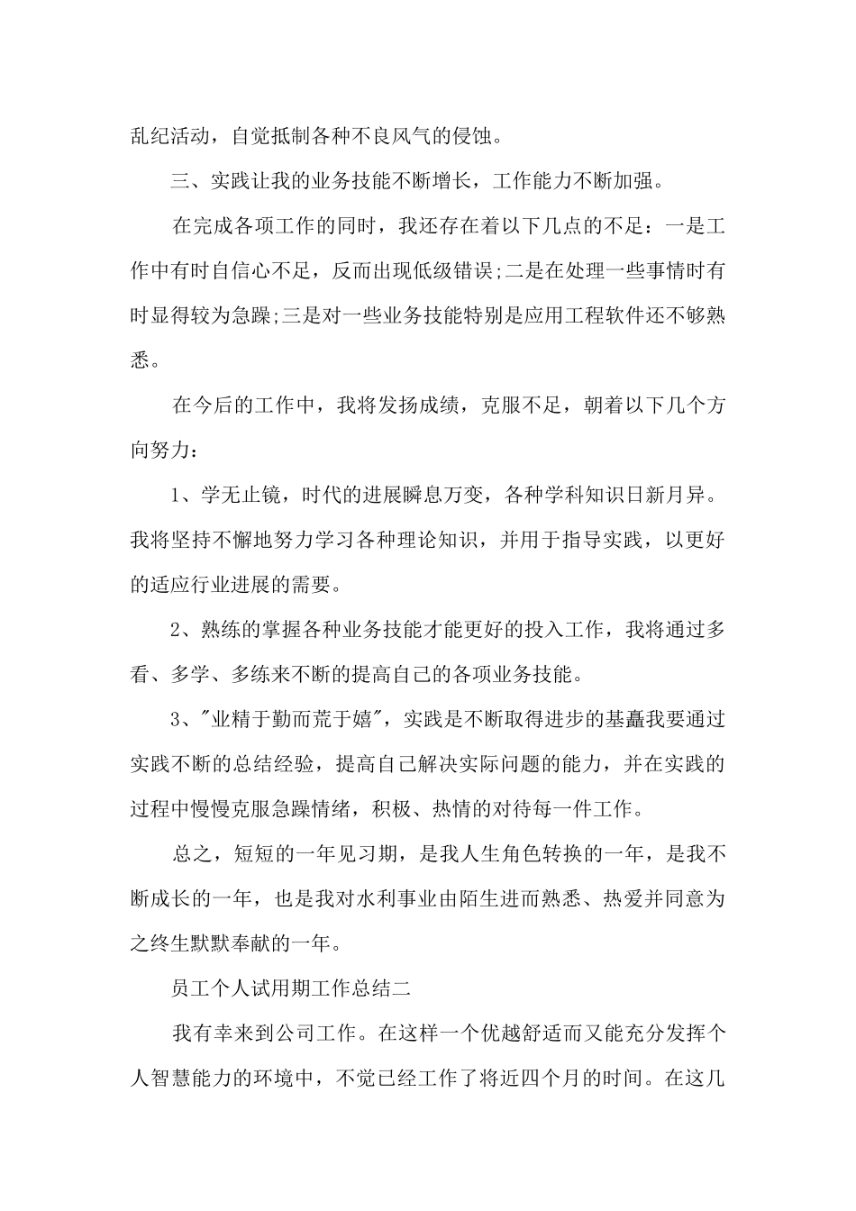 员工个人试用期工作总结5篇_第2页