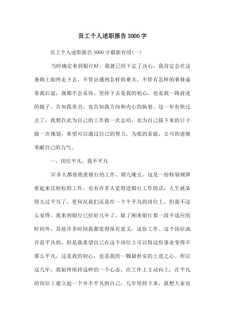 员工个人述职报告3000字