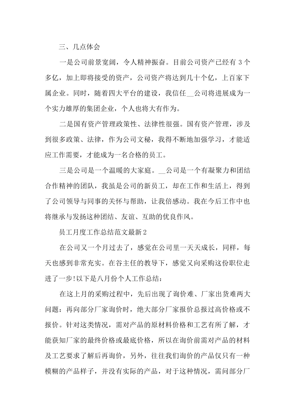 员工月度工作总结范文最新_第2页