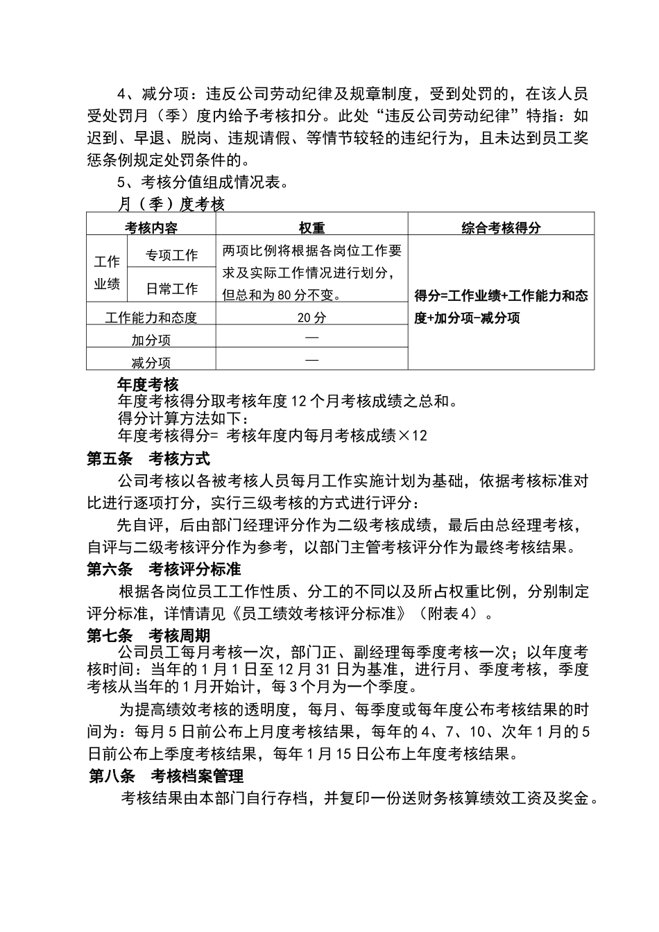 员工绩效考核实施细则_第2页
