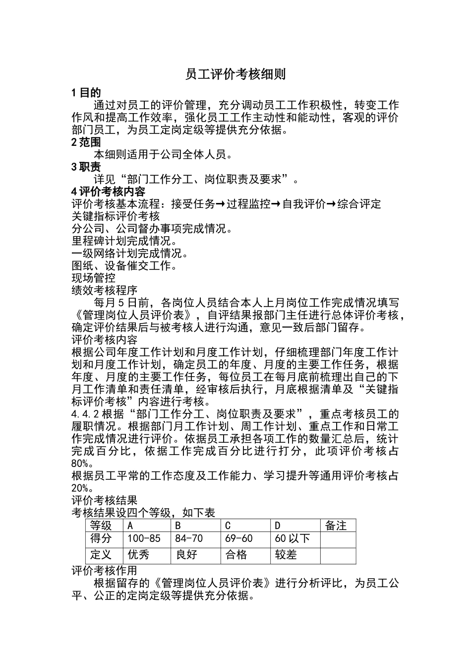 员工评价考核实施细则_第1页