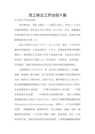 员工转正工作总结9篇