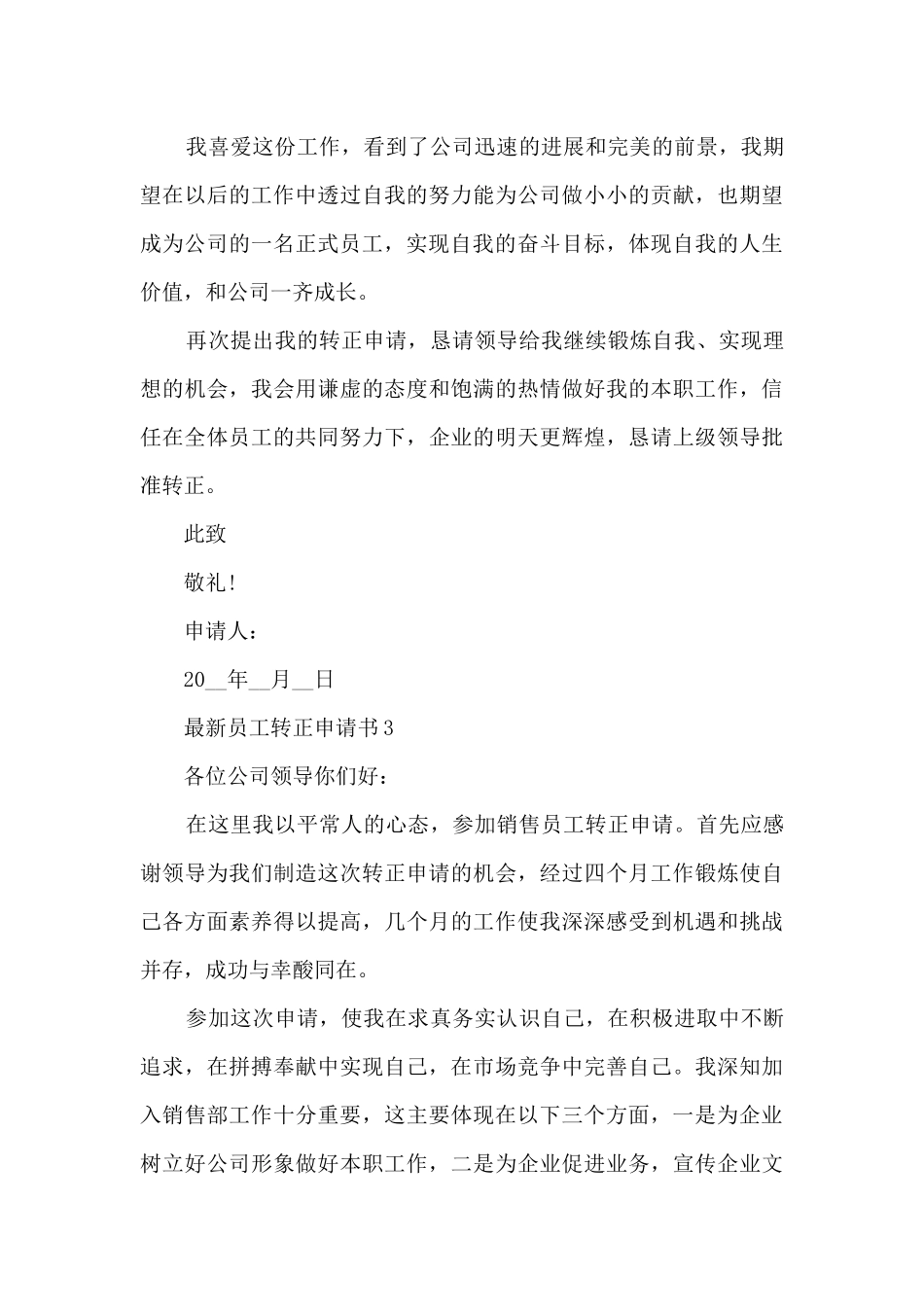 员工转正申请书五篇_第3页