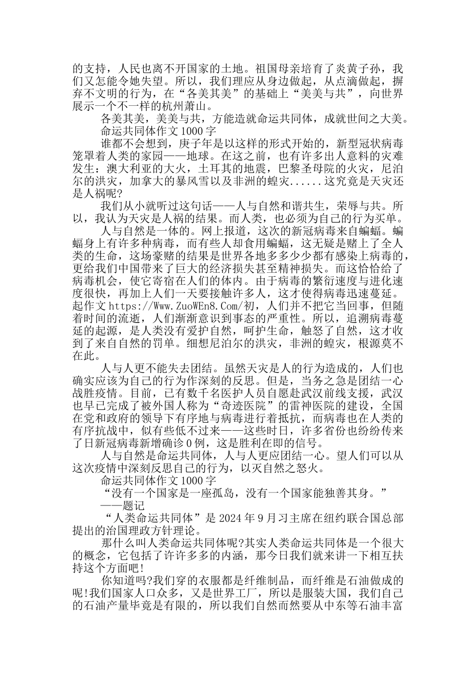 命运共同体作文1000字_第2页