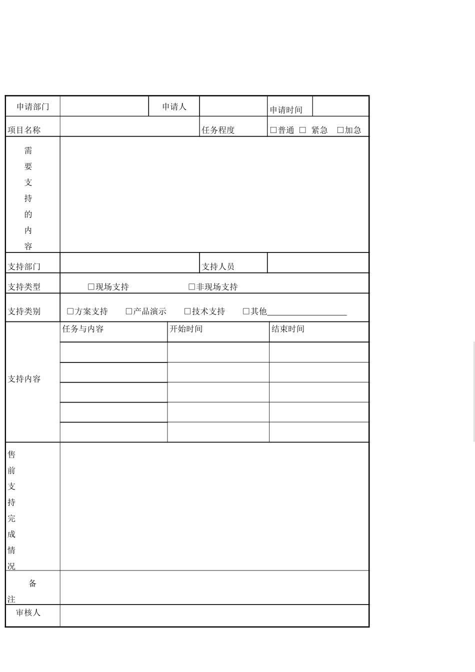 售前技术支持申请表_第2页