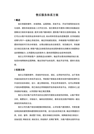 售后服务体系方案
