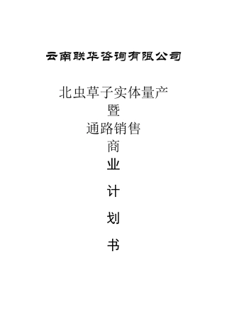 商业计划书范文(完整版)