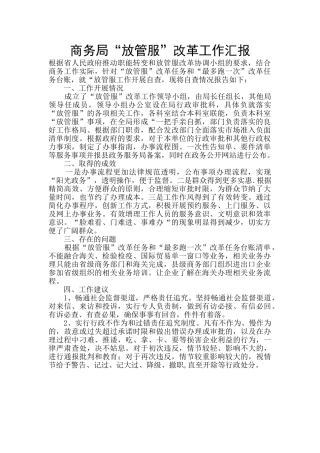 商务局“放管服”改革工作汇报