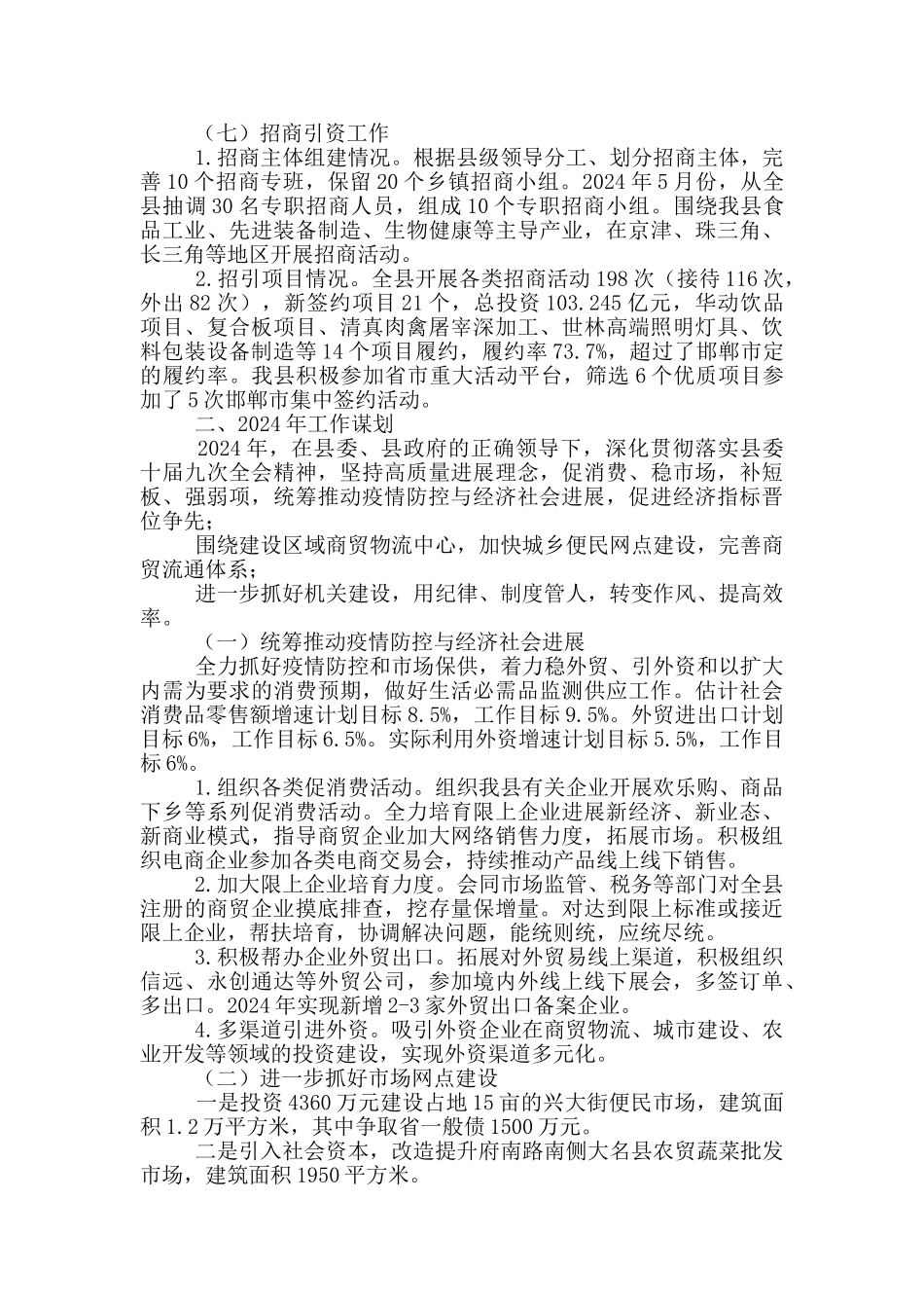 商务局工作总结和2024年工作谋划_第3页
