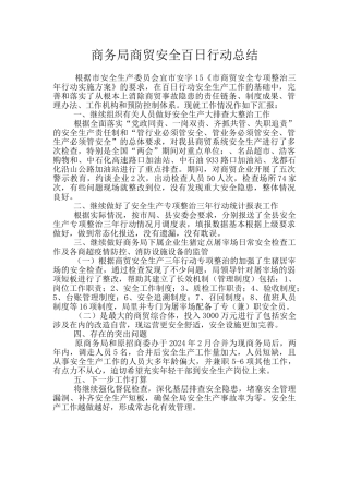 商务局商贸安全百日行动总结