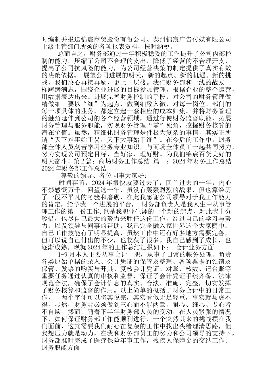 商场财务工作总结_第3页