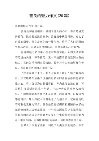 善良的魅力作文